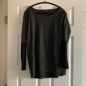 FRENCH CONNECTION Sweater with Two Tone Sleeves Grey/Black in Size M
